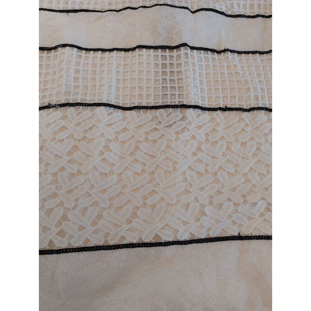 Nwt Elvi Us Sz 14 Uk Sz 18 Shift Dress Crochet Lace Lined White Black Trim New - Picture 7 of 11